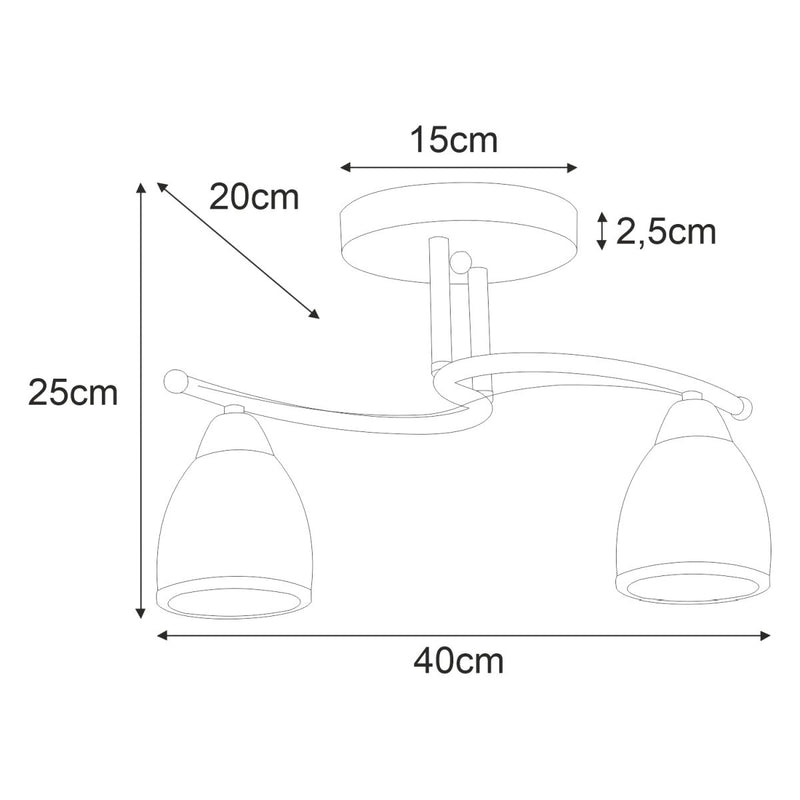 Kaja Samira 2L ceiling lamp E14 H 25.0cm