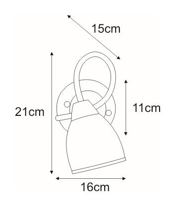 Kaja Samira 1L wall sconce lamp E14 H 21.0cm