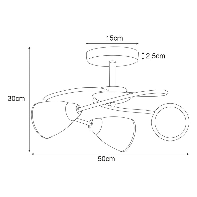 Kaja Plato 3L ceiling lamp E14 H 30.0cm