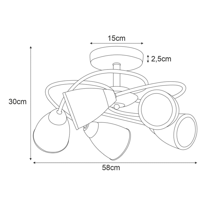 Kaja Plato 5L ceiling lamp E14 H 30.0cm