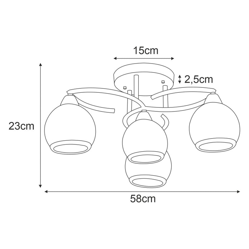 Kaja Lara 4L ceiling lamp E27 H 23.0cm