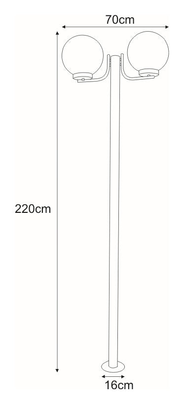 Kaja Ana 2L street light E27 H 220.0cm