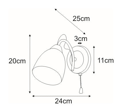 Kaja Aron 1L wall sconce lamp E27 H 25.0cm