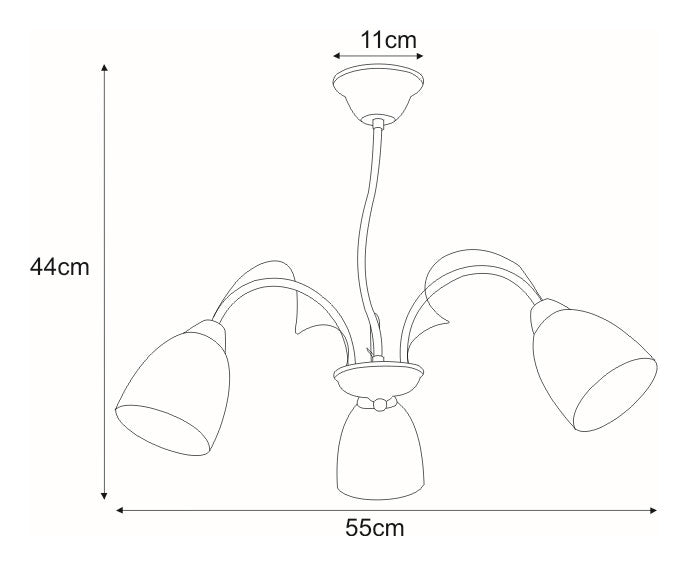 Kaja Aron 3L chandelier E27 H 44.0cm