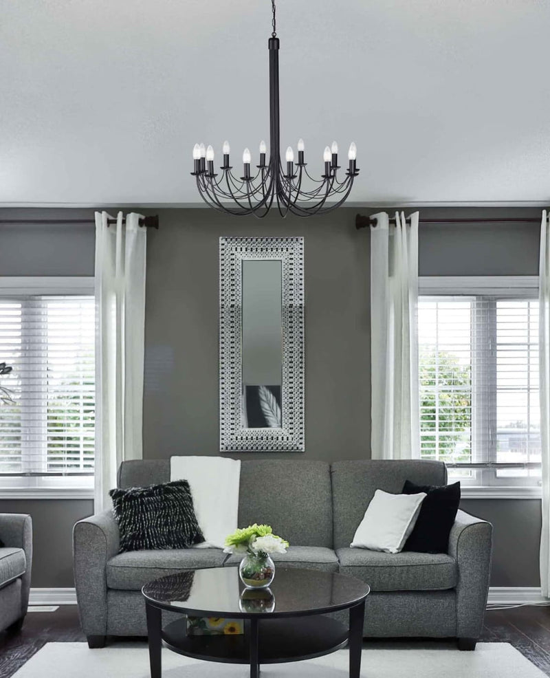 Kaja Perseo 12L chandelier E14 H 160.0cm