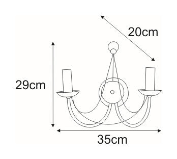 Kaja Perseo 2L wall sconce lamp E14 H 29.0cm