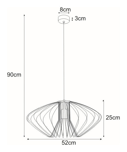 Kaja Tizi Ii 1L pendant lamp E27 H 90.0cm