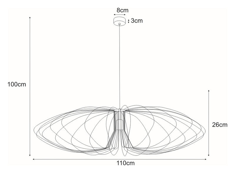 Kaja Tizi 1L pendant lamp E27 H 100.0cm
