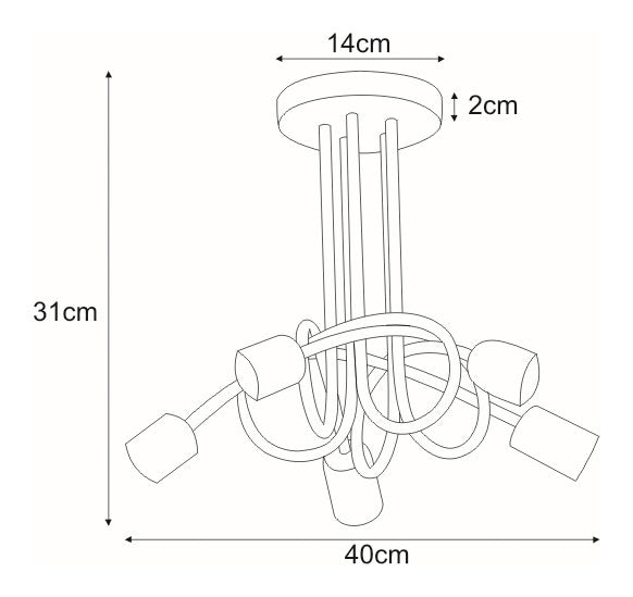 Kaja Deze 5L chandelier E27 H 31.0cm