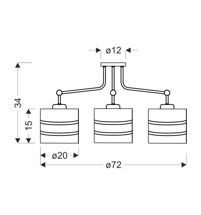 Candellux Andy 3L chandelier E27 D 72cm