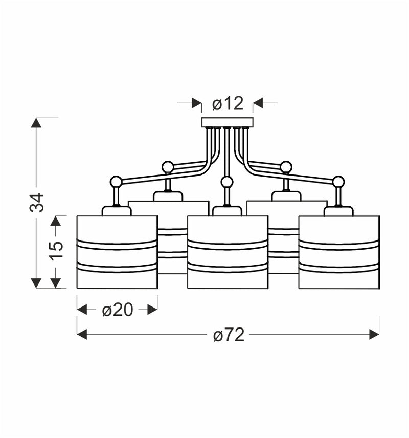 Candellux Andy 5L chandelier E27 D 72cm