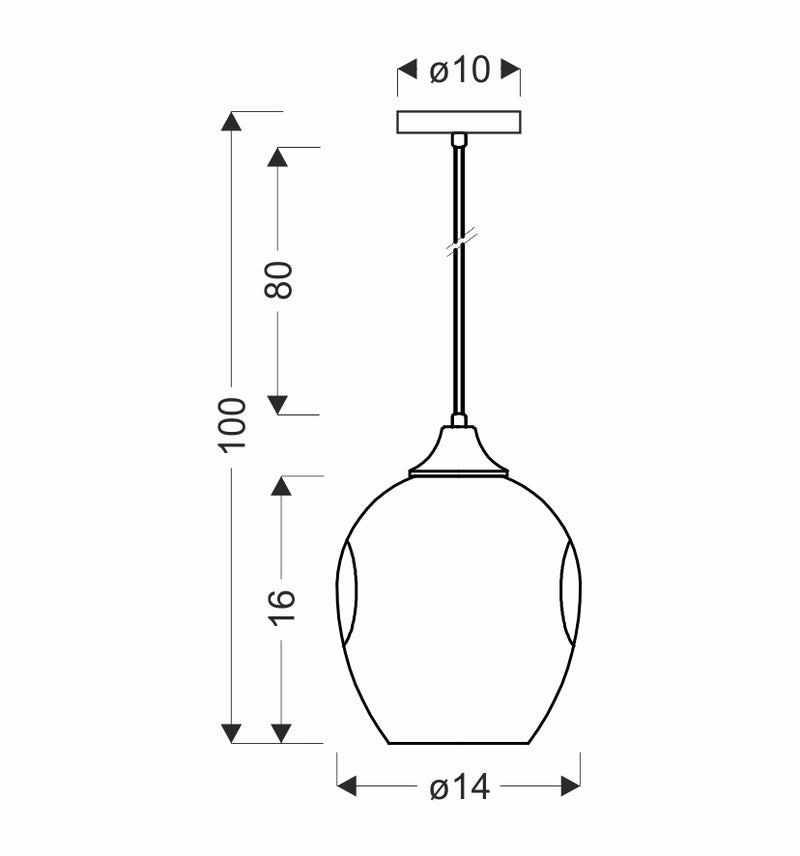 Candellux Aspa 1L pendant lamp E27 D 14cm
