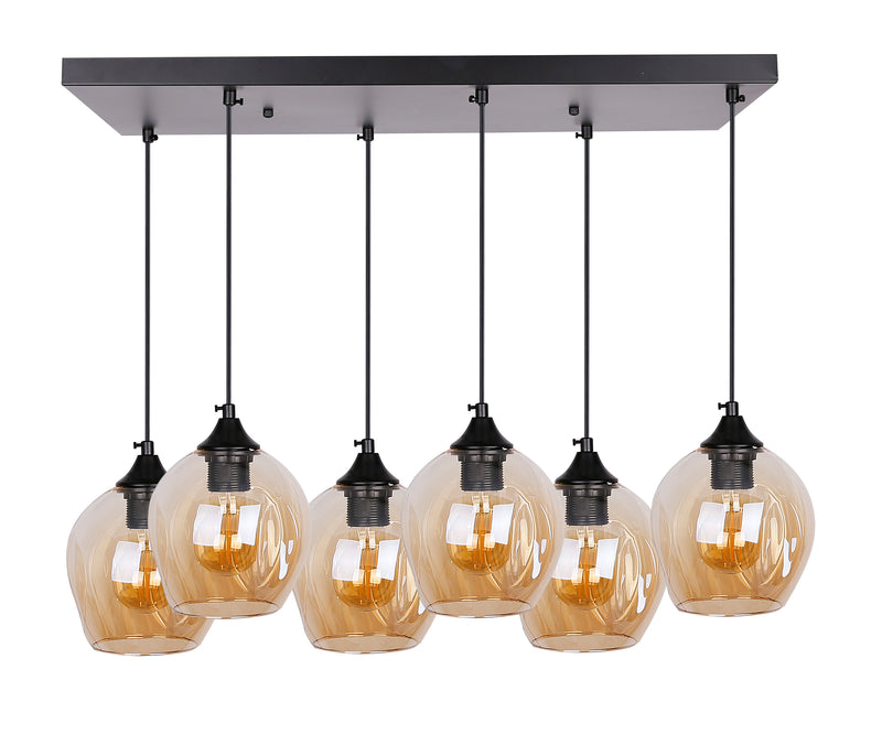 Candellux Aspa 6L linear suspension pendant lamp E27 H 120cm