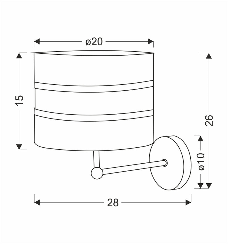 Candellux Andy 1L wall sconce lamp E27 H 26cm