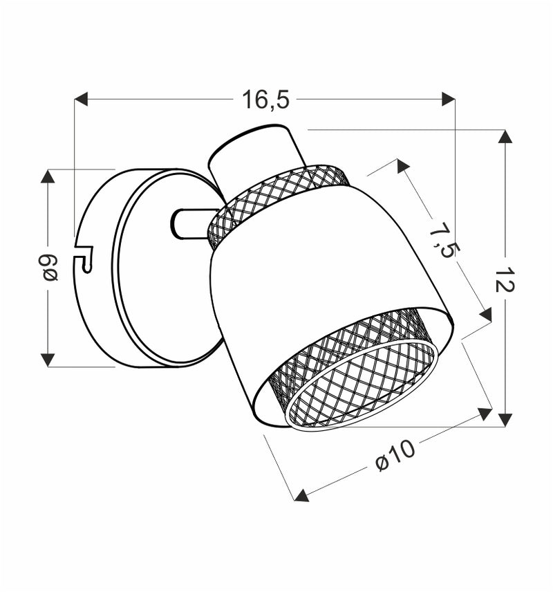 Candellux Aleksandria 1L wall sconce lamp E14 H 12cm