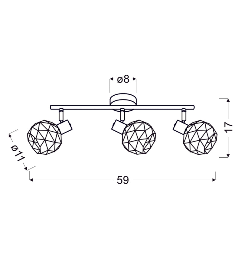 Candellux Acrobat 3L monorail lamp E14 W 59cm