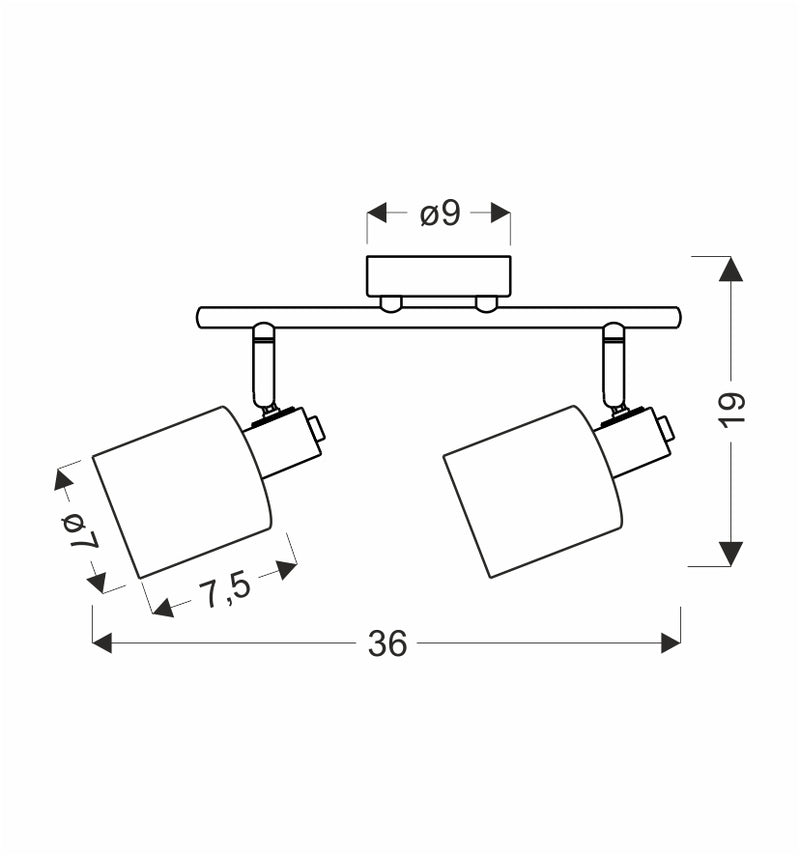 Candellux Agra 2L monorail lamp E14 W 36cm