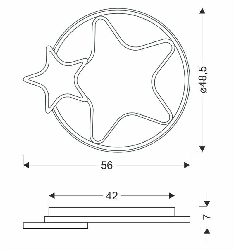 Candellux Astre 3L flush mount ceiling lamp W 56cm