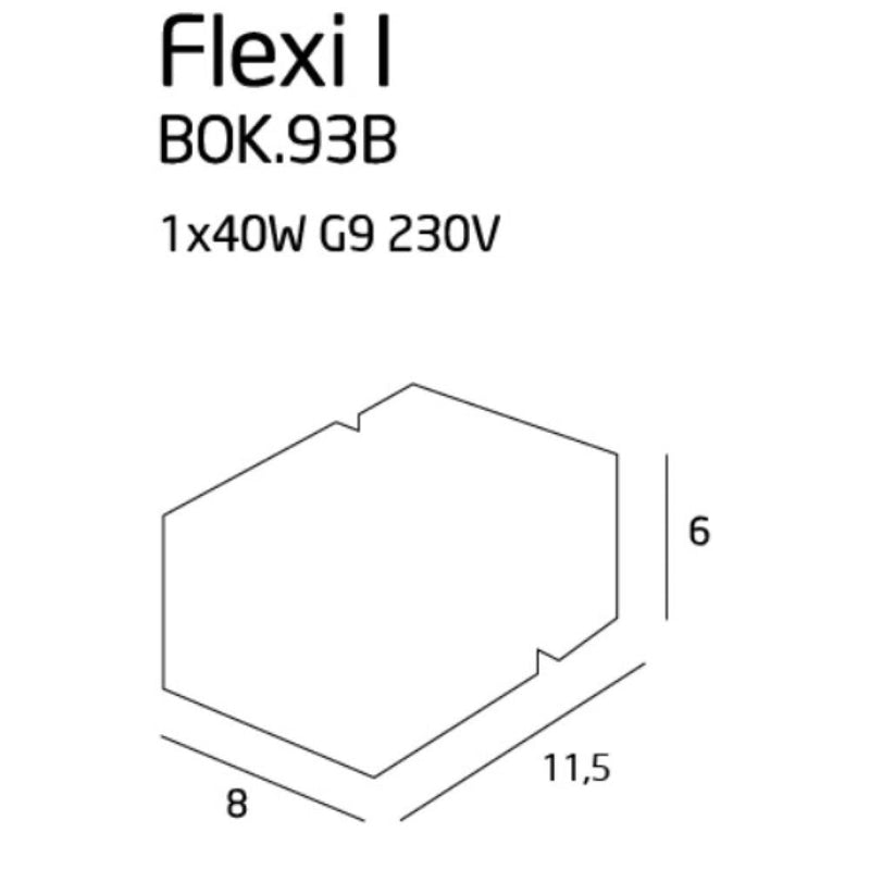 Maxlight Flexi 1L aplique aplique lavadora G9, aluminio