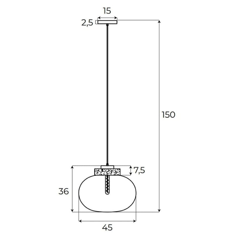 Maxlight Moonstone 1L pendant lamp E27, D 45cm