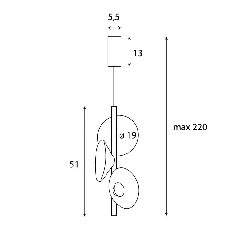 Maxlight Puro pendant lamp LED 8W, H 220cm