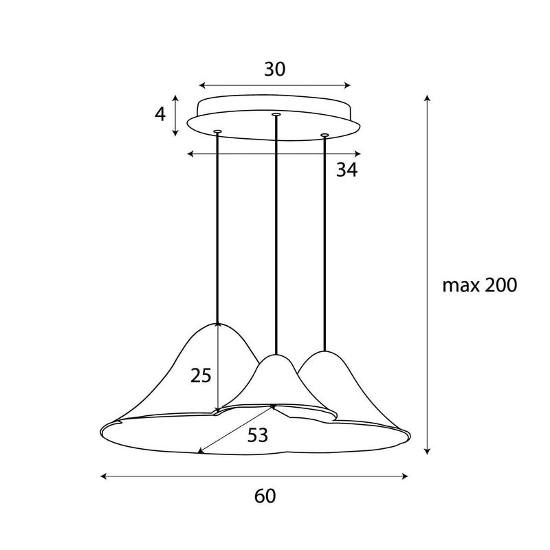 Maxlight Bellmond 3L pendant lamp LED