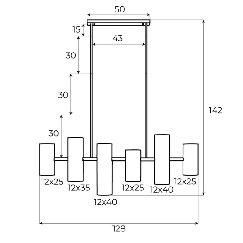 Maxlight Laxer 6L linear suspension lamp GU10