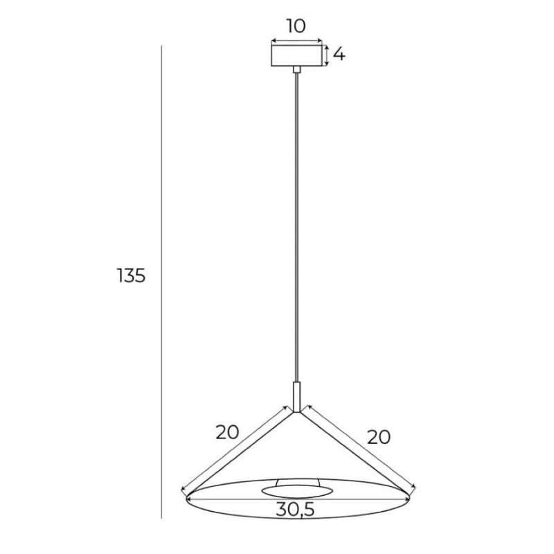 Maxlight Vulcano 1L pendant lamp D 30cm, white