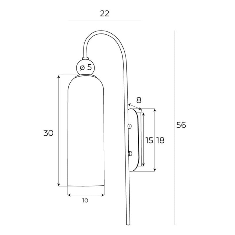 Maxlight Campanila 1L wandkandelaar D 10cm