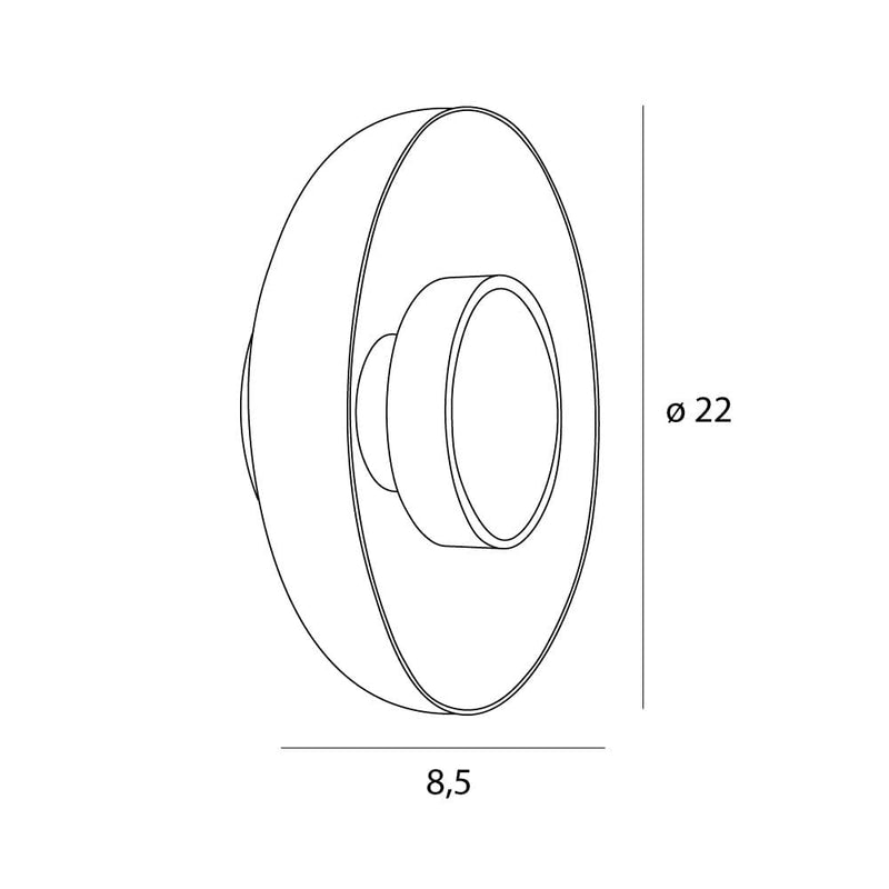 Maxlight Signature 1L washer sconce wall lamp, LED, D 22cm