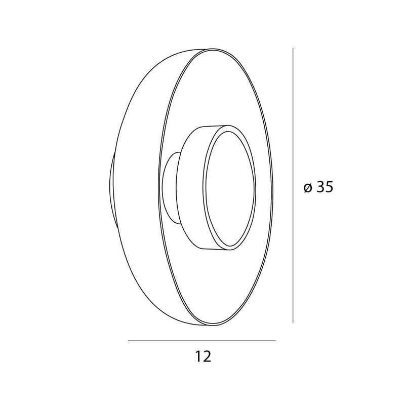 Maxlight Signature 1L washer sconce wall lamp, LED, D 35cm