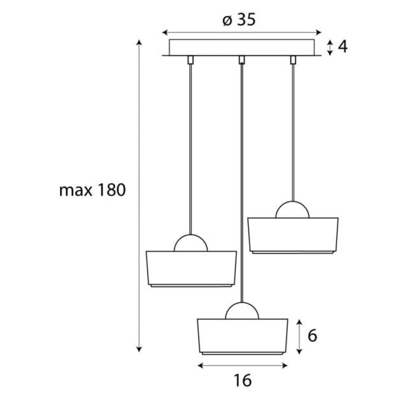 Maxlight Lipari 3L pendant lamp LED 22W