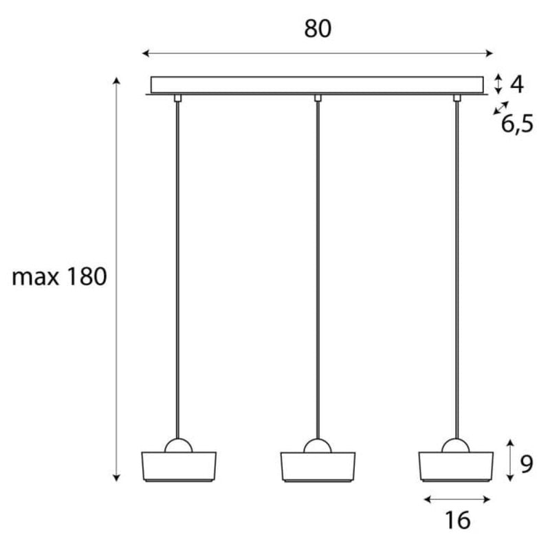 Maxlight Lipari 3L linear suspension lamp LED 22W