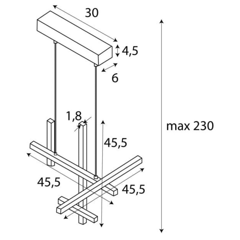 Maxlight Soho 1L pendant lamp LED 25W