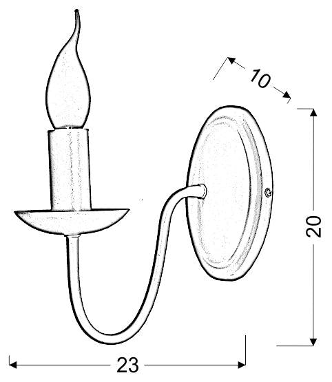Candellux Bellagio 1L wall sconce lamp E14 H 20cm