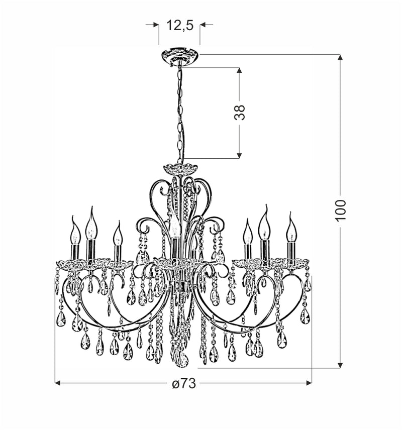 Candellux Aurora 8L chandelier E14 D 73cm