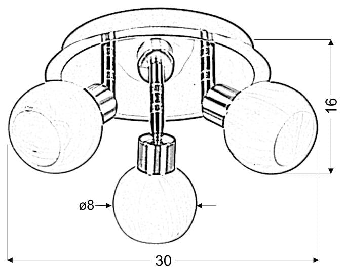 Candellux Alebaster 3L ceiling lamp G9 D 30cm