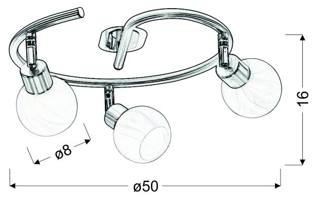 Candellux Alebaster 3L ceiling lamp G9 D 50cm