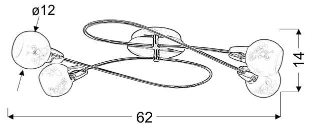 Candellux Avila 4L ceiling lamp E14 W 62cm