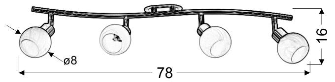 Candellux Alebaster 4L monorail lamp G9 W 78cm