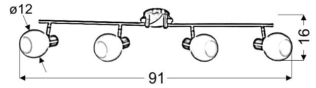 Candellux Avila 4L monorail lamp E14 W 91cm