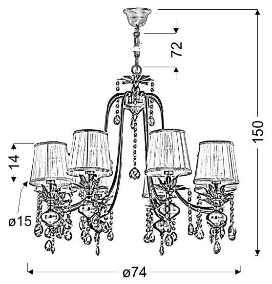 Candellux Adonis 8L chandelier E14 H 150cm