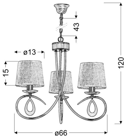 Candellux Arnika 3L chandelier E14 D 66cm