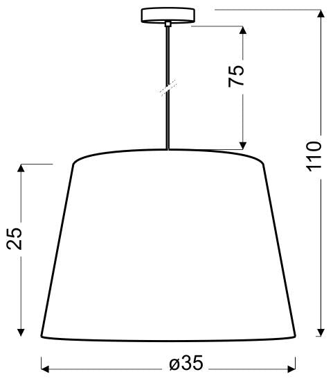 Candellux Americano 1L pendant lamp E27 D 35cm