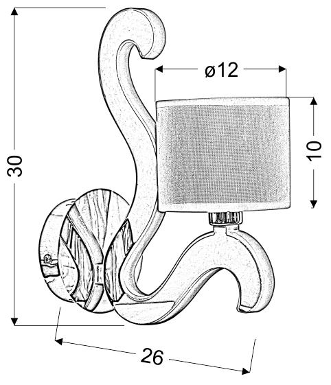 Candellux Ambrosia 1L wall sconce lamp E14 H 30cm