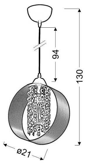Candellux Andaro 1L pendant lamp E27 D 21cm