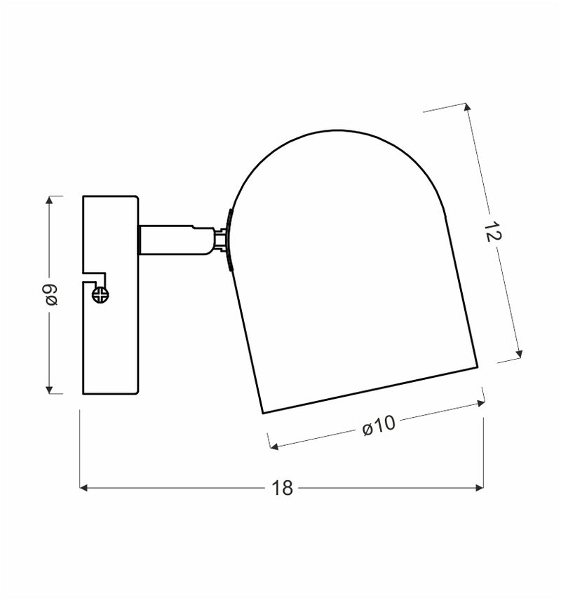 Candellux Azuro 1L wall sconce lamp E27 H 12cm