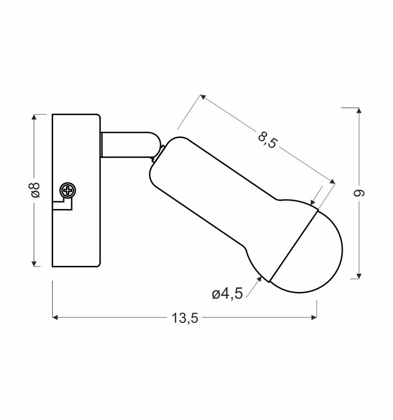 Candellux Arc 1L accent wall E14 H 9cm