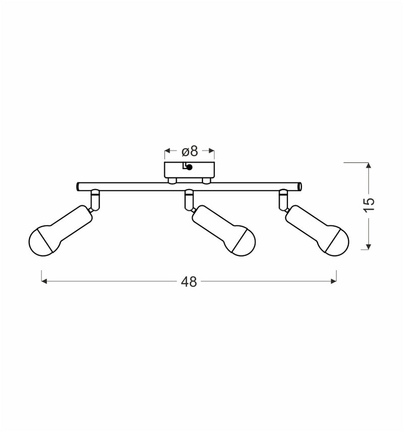 Candellux Arc 3L monorail lamp E14 W 48cm