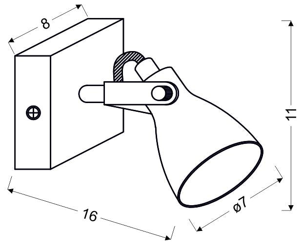 Candellux Ash 1L wall sconce lamp GU10 H 11cm